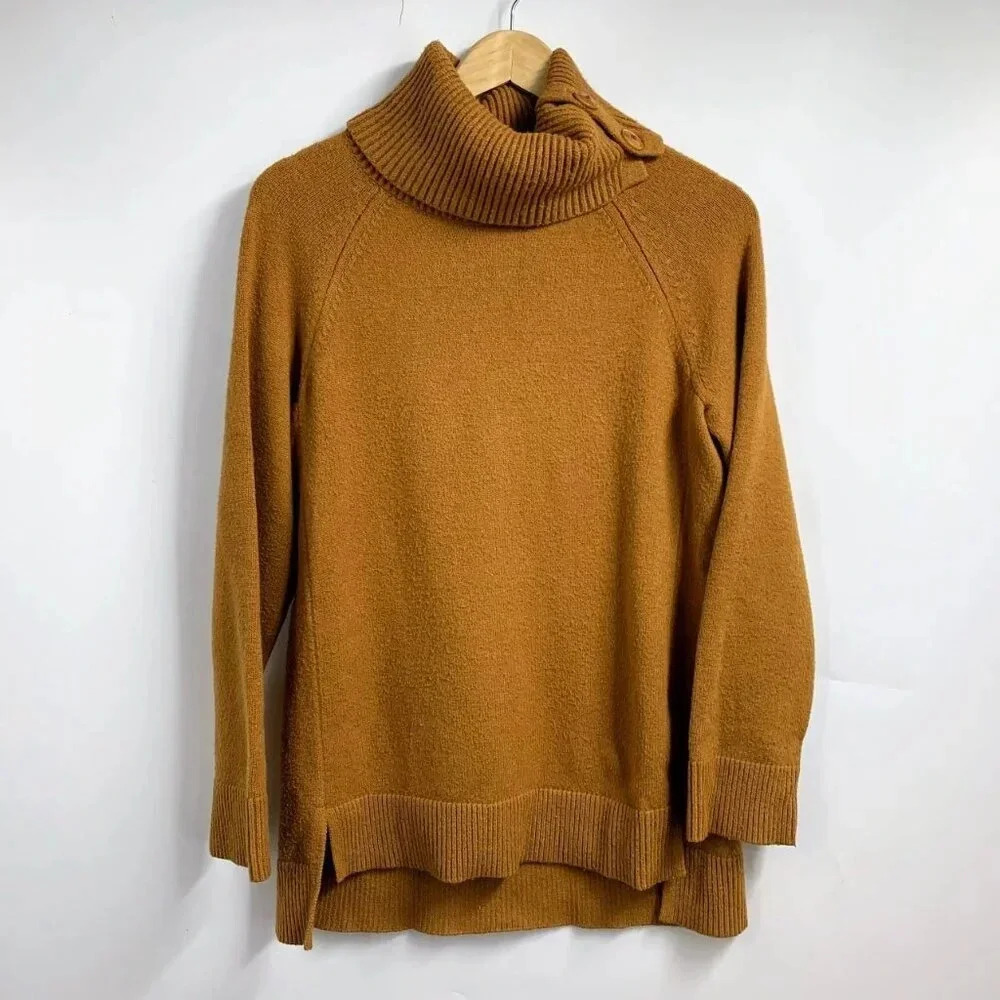 By‎ Anthropologie Women's Button Turtleneck Pullover Long Sleeve Sweater Size S